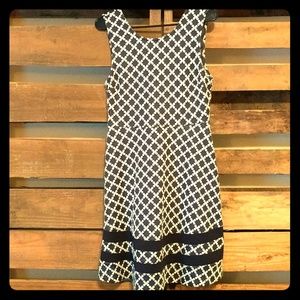 Navy and white dress